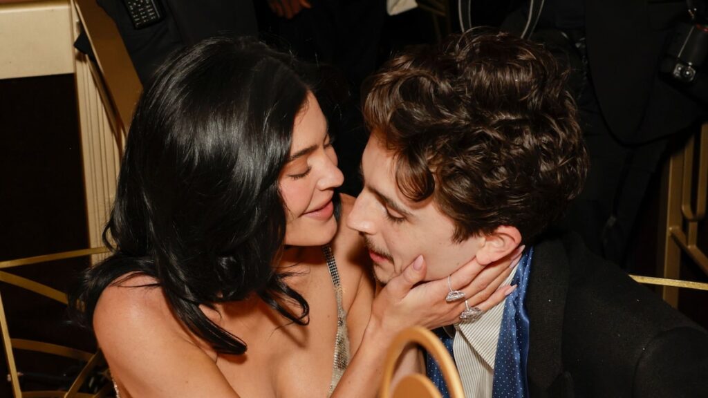 Kylie Jenner beams watching Timothée Chalamet accept an Award