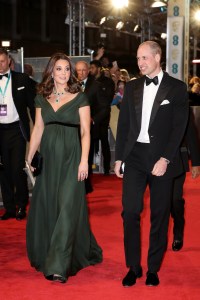 Kate Middleton, BAFTAs, 2018, red carpet, Jenny Packham