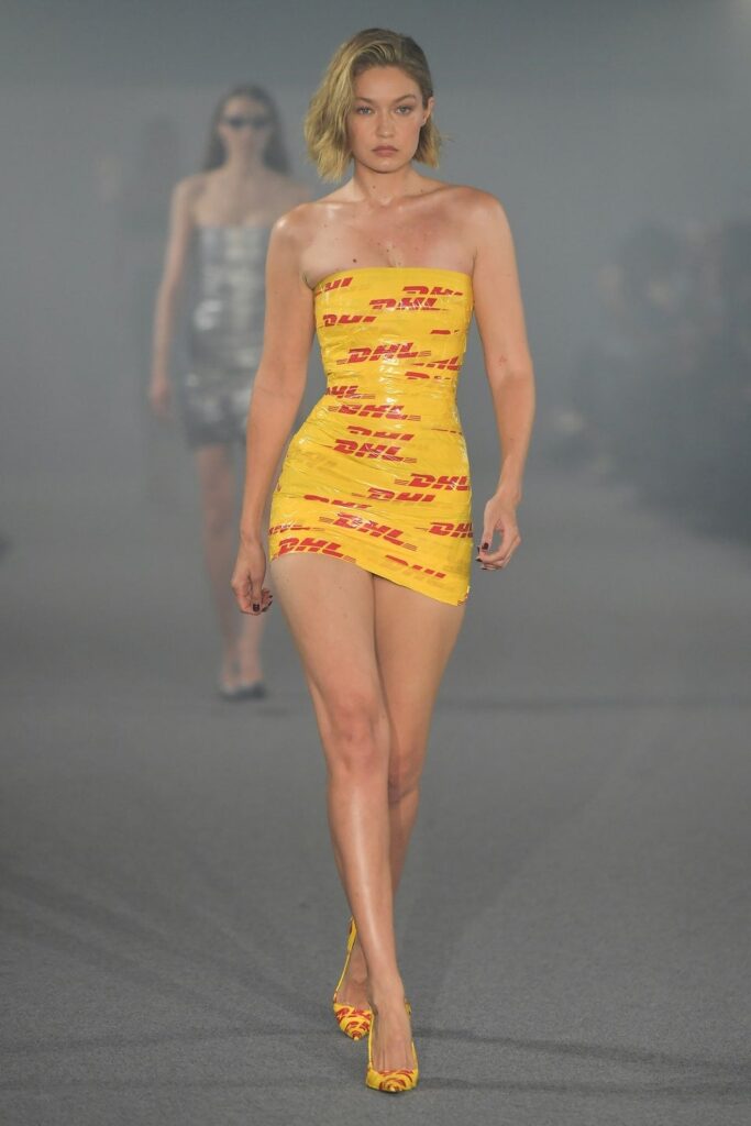 Gigi Hadid in Vetements Spring-Summer 2025 Paris Fashion Week Show