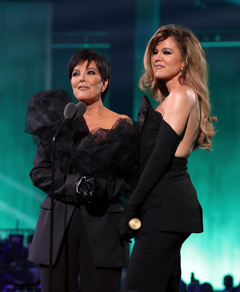 Kris Jenner and Khloé Kardashian on stage