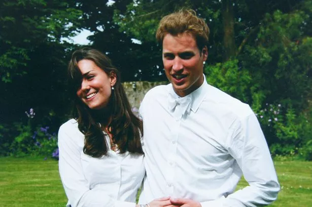  Kate Middleton and Prince William on the day of their graduation ceremony at St Andrew's University  in St Andrew's on June 23, 2005 in Scotland. 