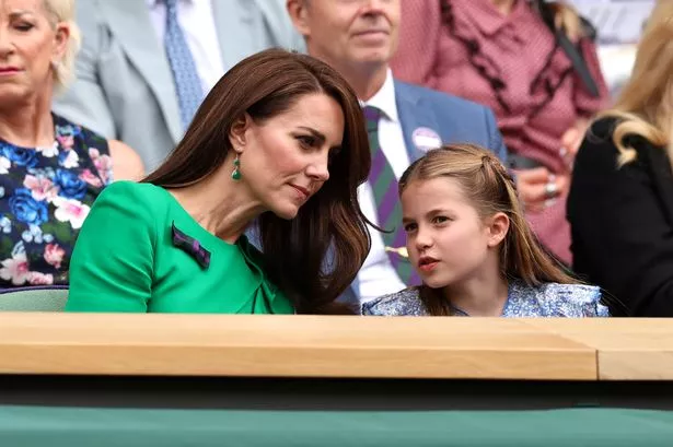 Kate Middleton watching Wimbledon with her daughter Princess Charlotte in 2023