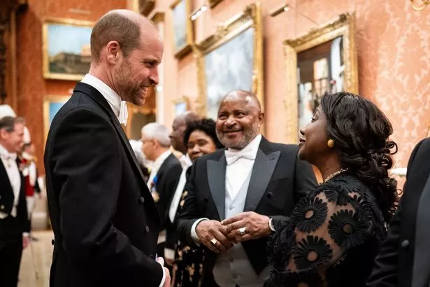 Prince William during the Diplomatic Corps reception at Buckingham Palace on Tuesday