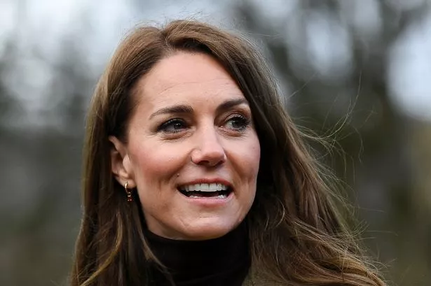 PONTYPRIDD, WALES - FEBRUARY 26: Catherine, Princess of Wales visits Meadow Street Community Garden and Woodland on February 26, 2025 in Pontypridd, Wales. In December 2024, Pontypridd was one of a number of towns across Wales which was hit by severe flooding as a result of Storm Bert and Storm Darragh. The Prince and Princess met with local residents, learning about their experiences and the impact of recent events in the town.