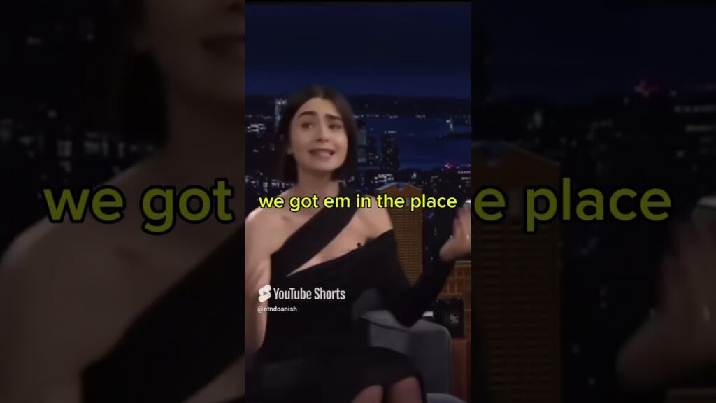 Lily Collins lip syncing to "wannabe" on Jimmy Fallon #emilyinparisseason4