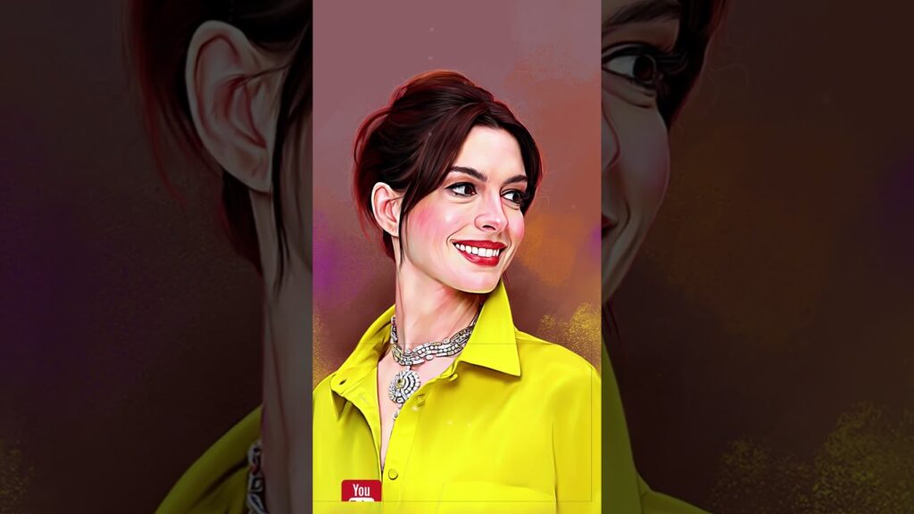 Making Digital Art on Photoshop (#shorts) ❤ Anne Hathaway