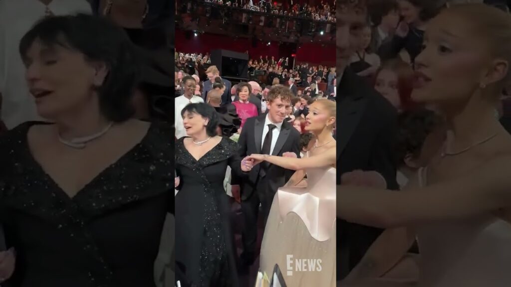 Ariana Grande, her mom, and Ethan Slater have a Wickedly good time at the #Oscars. ❤️ #AwardsSeason