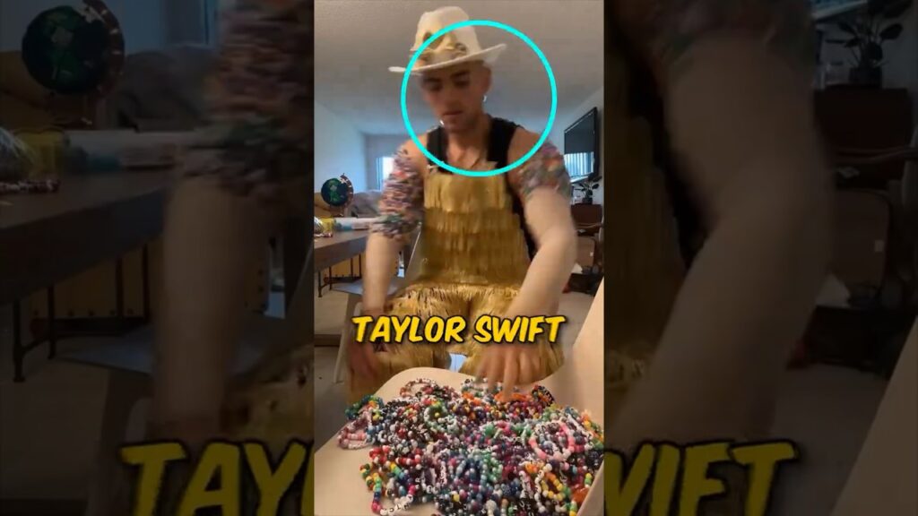 He went to the Taylor Swift's eras tour concert with 600 bracelets 🤯