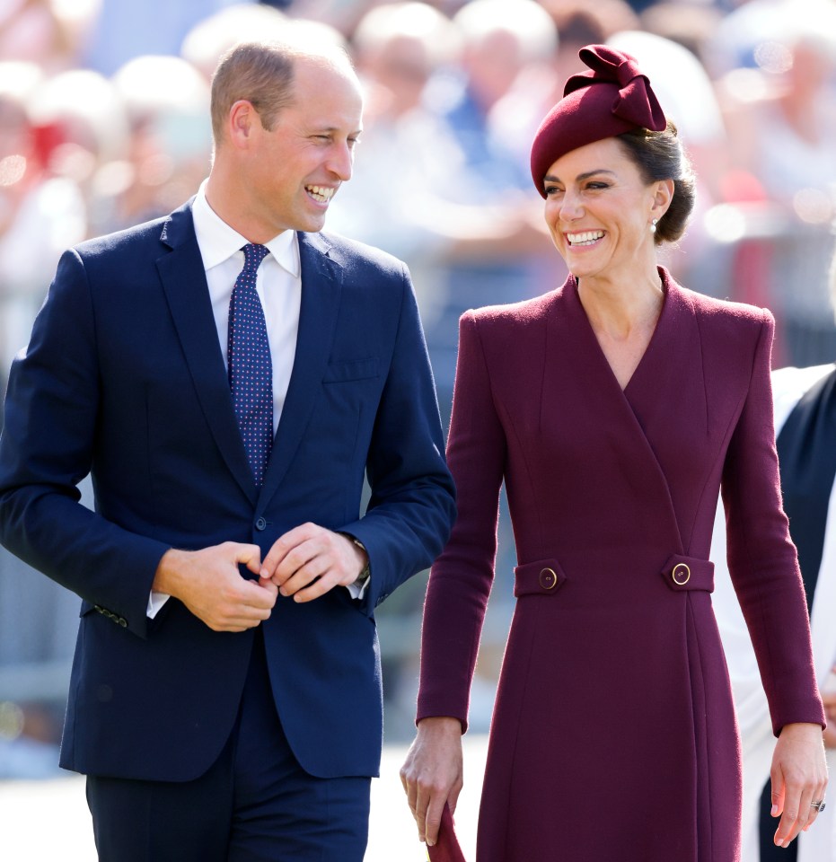 Prince William and Catherine, Princess of Wales, at a service commemorating Queen Elizabeth II.