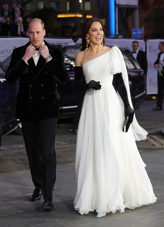 Prince William and Catherine, Princess of Wales, at the EE BAFTA Film Awards.