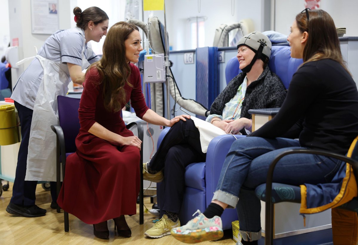 The Princess of Wales speaks with Katherine Field during a visit to the Royal Marsden Hospital in London on January 14, 2025 (Chris Jackson/PA Images/Alamy)