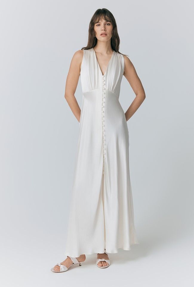 ghost long white wedding dress