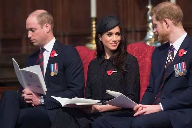 Harry and Meghan with Prince William 
