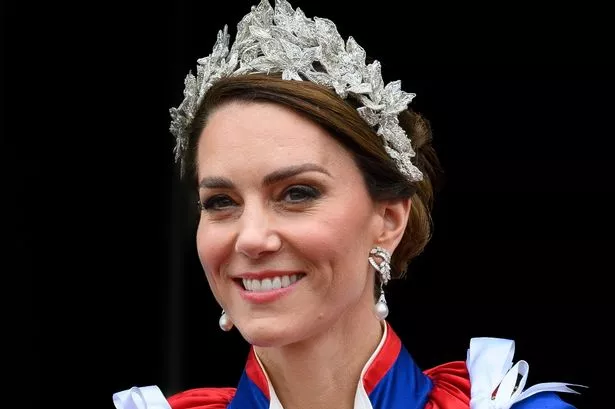 Kate Middleton smiling at the coronation of King Charles