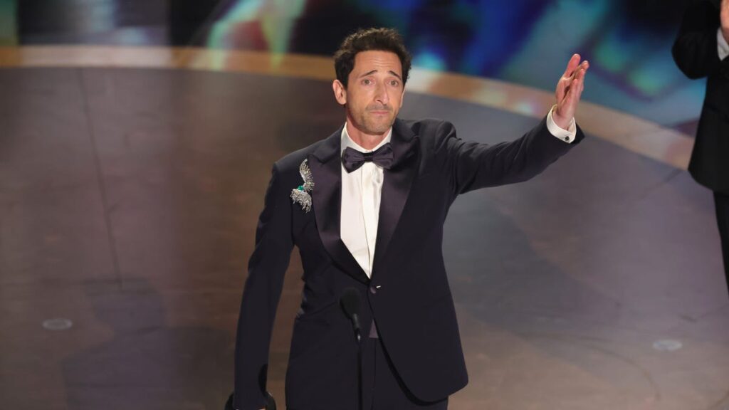 How long was Adrien Brody's record-breaking Oscar speech?