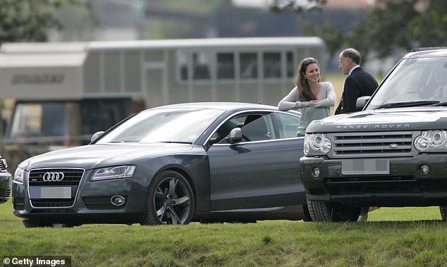 The Princess of Wales is seen leaning on a grey Audi A5 at the Beaufort Polo Club in 2009