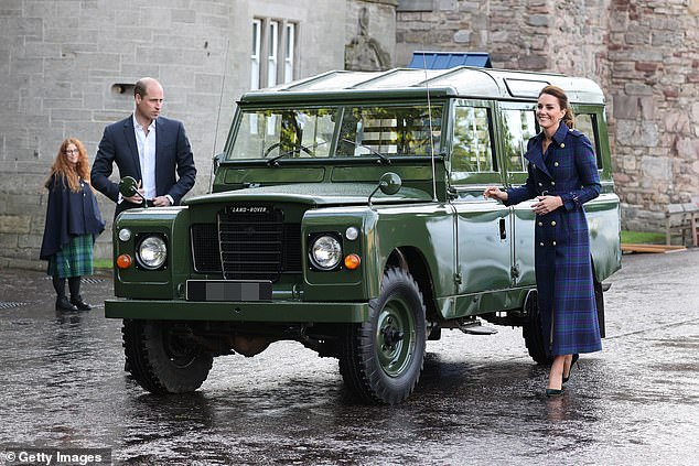 The Prince and Princess of Wales paid tribute to Prince Philip - William's grandfather - by taking one of his classic green Land Rovers out for a spin in April 2021