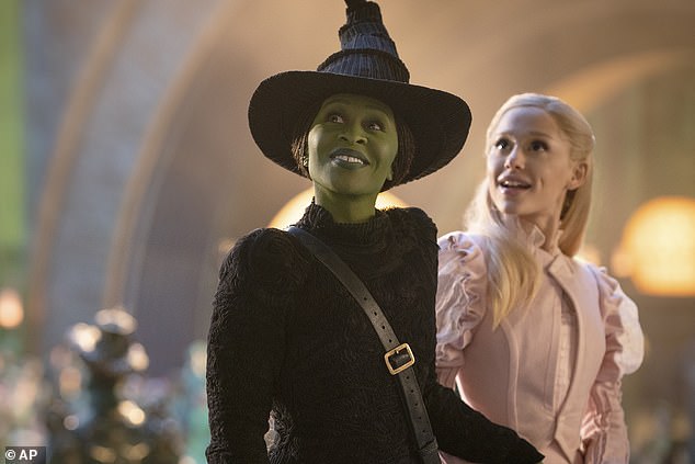 Wicked tied it for 10 nominations, including for best picture, actress (for Cynthia Erivo), and supporting actress (for Ariana Grande)
