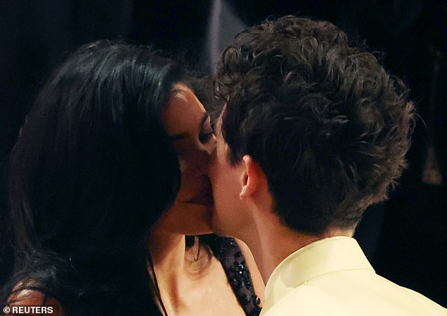 Though she skipped the red carpet, leaving Timothée to walk alongside his mother, Kylie made up for it inside, staying close to her beau as they mingled before taking their seats