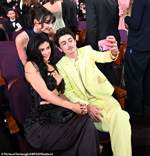 Timothee Chalamet takes an Oscar Sunday selfie with girlfriend Kylie Jenner