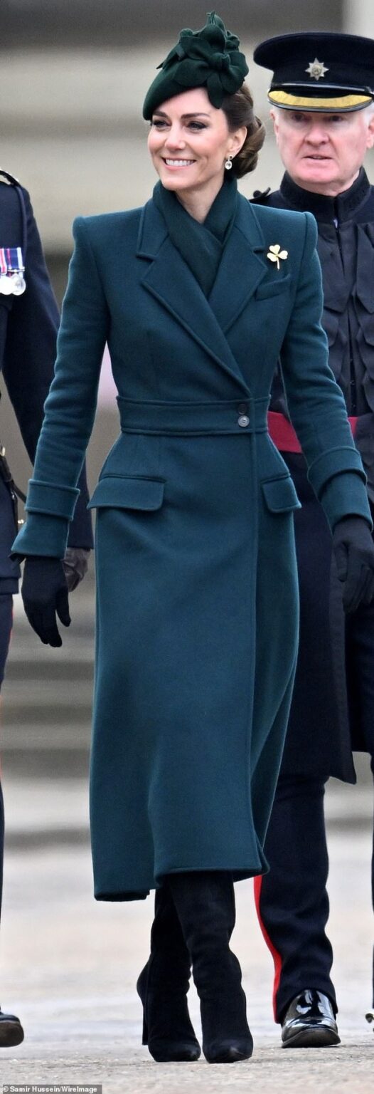 Kate Middleton’s secret weapon that she is using for her comeback wardrobe – and where you can get your own for just £3.50 The Princess of Wales made a triumphant return to the Irish Guards’ St Patrick’s Day parade, keeping to tradition in an elegant head-to-toe green ensemble that paid homage to the occasion. The strong shoulders of the tailored coat lent a sharp, military-inspired edge, a fitting nod to her role as honorary Colonel of the regiment