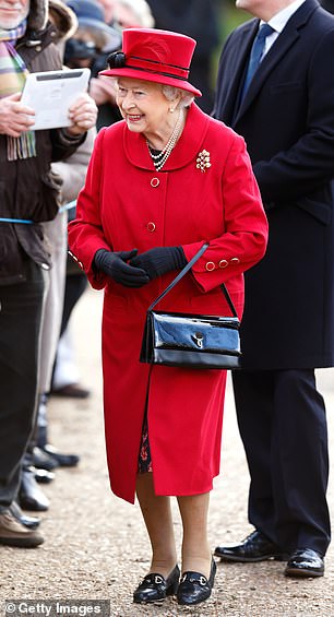 Queen Elizabeth II attending Sunday service at the Church of St Peter & St Paul, West Newton on February 7, 2016