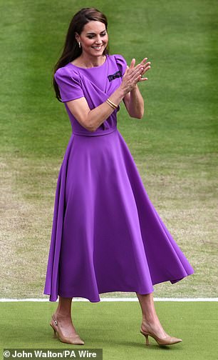 The Princess of Wales after the Gentlemen's Singles final on day fourteen of the 2024 Wimbledon Championships at the All England Lawn Tennis and Croquet Club, London