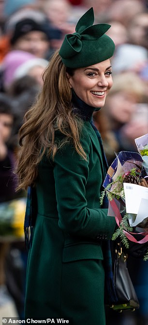 The Princess of Wales following the Christmas Day morning church service at St Mary Magdalene Church in Sandringham, Norfolk, in 2024
