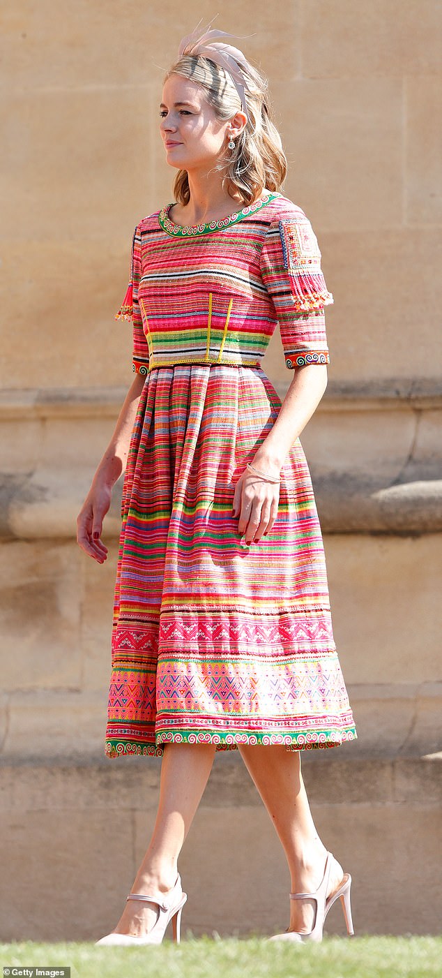 She later attended Prince Harry's wedding to Meghan Markle in 2018 (pictured attending the wedding)