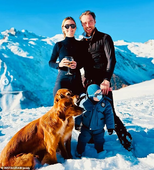 The family have already enjoyed a skiing trip this year (pictured), as James opened up about his past struggles and being 'excited for the future'
