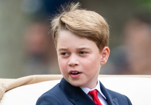 LONDON, ENGLAND - JUNE 17: Prince George of Wales during Trooping the Colour on June 17, 2023 in London, England. Trooping the Colour is a traditional parade held to mark the British Sovereign's official birthday. It will be the first Trooping the Colour held for King Charles III since he ascended to the throne. (Photo by Samir Hussein/WireImage)