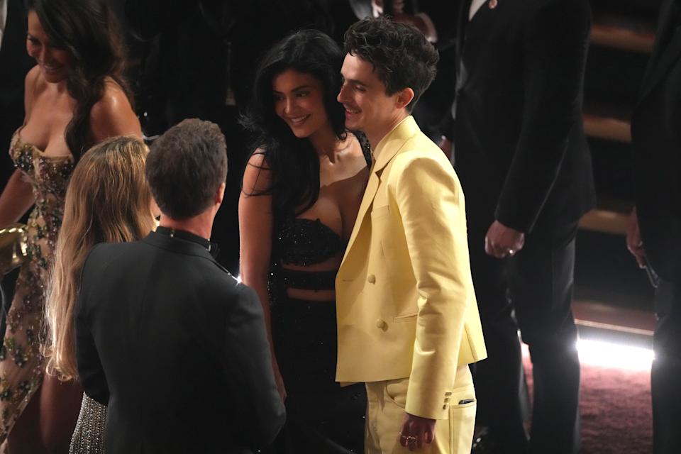 From left: Shauna Robertson, Edward Norton, Kylie Jenner and Timothée Chalamet
