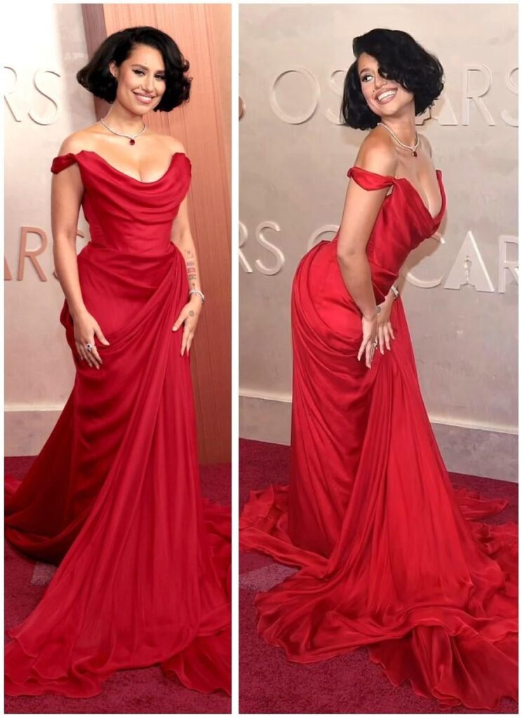 Raye, at 2025 Oscars red carpet (Hollywood)