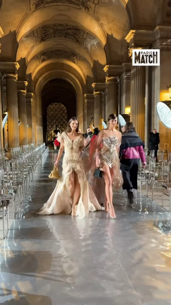 Barbara Palvin Sprouse and Taylor Hill at the Grand Diner du Louvre during the Paris Fashion Week | March 4, 2025