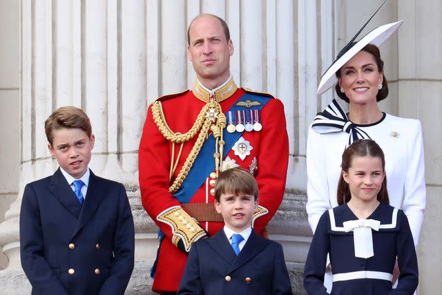 Getty Images Prince George, Prince William, Prince Louis, Princess Kate, and Princess Charlotte at 2024's Trooping the Colour