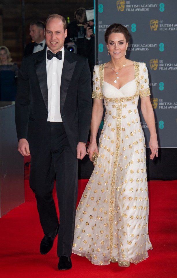 Prince William and Kate Middleton at the 2020 BAFTAs.