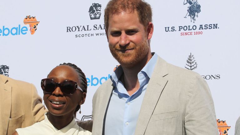 Prince Harry and Sophie Chandauka in Florida last year. Pic: PA