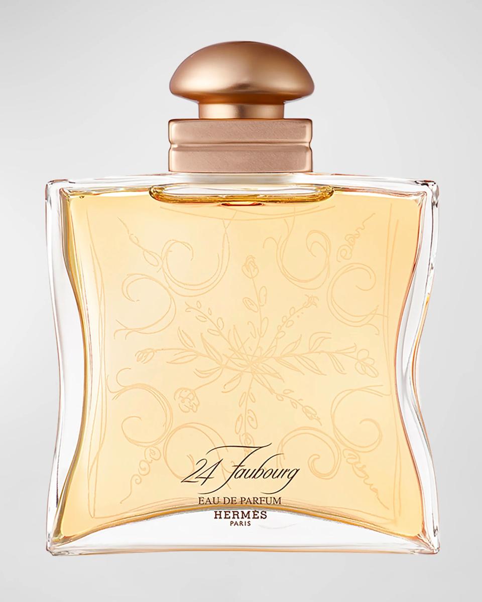 A bottle of Hermes 24 faubourg perfume