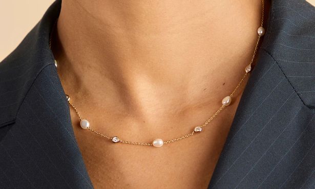 Astrid & Miyu's Pearl & Crystal Gold Charm Necklace