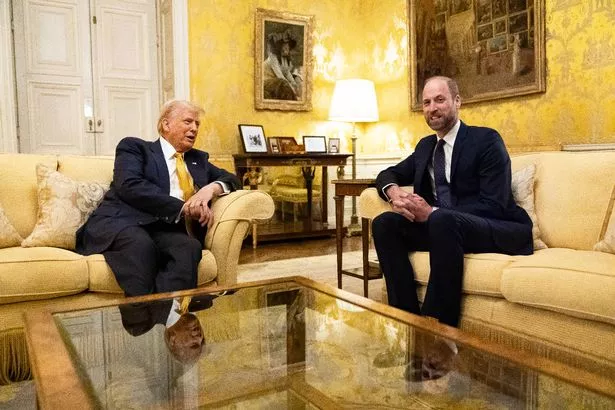 PARIS, FRANCE - DECEMBER 7:  U.S. President-elect Donald Trump meets Britain's Prince William, Prince of Wales in the Salon Jaune room at the UK Ambassador's Residence on the day of the reopening ceremonies of the Notre-Dame de Paris Cathedral, five and a half years after a devastating fire on December 7, 2024 in Paris, France. (Photo by Aaron Chown - Pool/Getty Images)