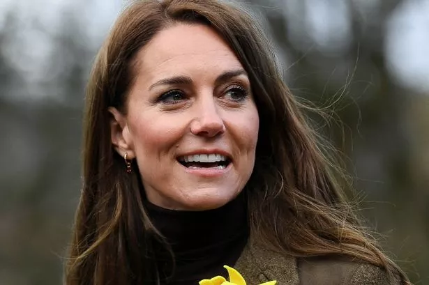 PONTYPRIDD, WALES - FEBRUARY 26: Catherine, Princess of Wales visits Meadow Street Community Garden and Woodland on February 26, 2025 in Pontypridd, Wales. In December 2024, Pontypridd was one of a number of towns across Wales which was hit by severe flooding as a result of Storm Bert and Storm Darragh. The Prince and Princess met with local residents, learning about their experiences and the impact of recent events in the town.