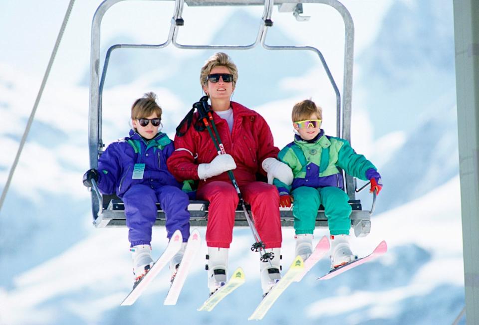 Princess Diana with William (left) and Harry in Lech, Austria, in 1991. Tim Graham Photo Library via Getty Images