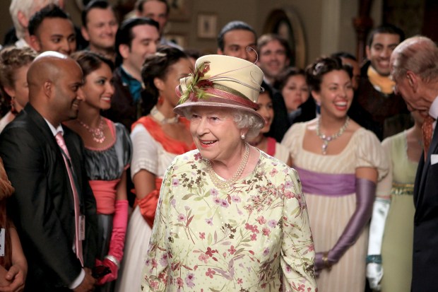 Queen Elizabeth II and Prince Philip, Duke of Edinburgh meet...