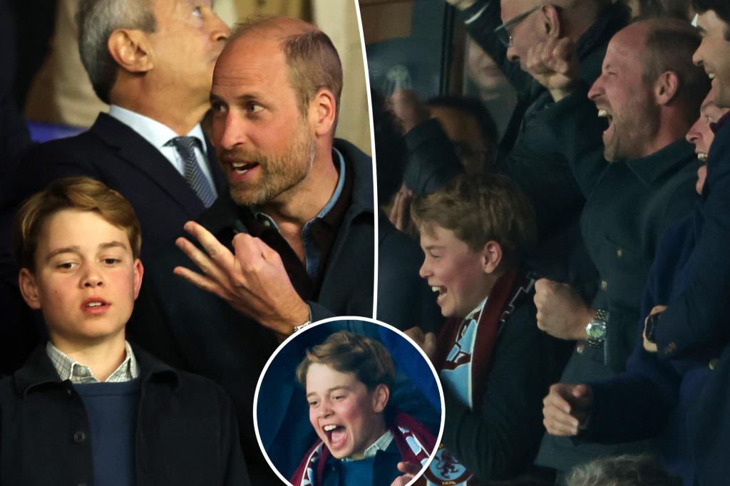 Prince William and Prince George get fired up at soccer game in Paris Prince William and Prince George get fired up at soccer game in Paris
