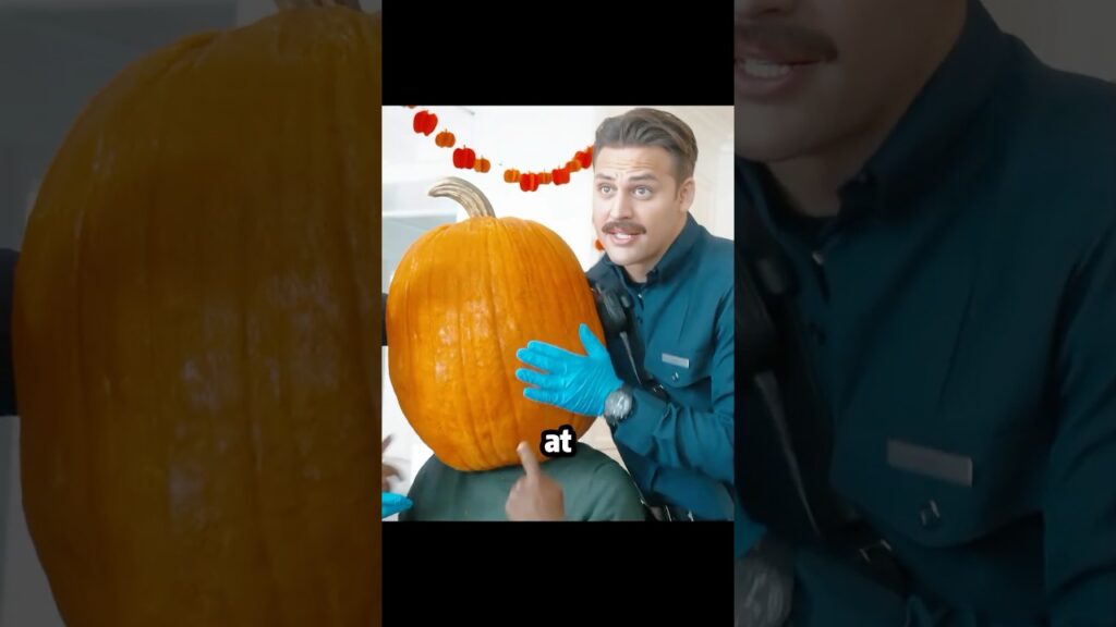 The man's head was "eaten" by the pumpkin. #shorts