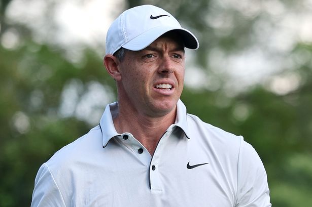 Rory McIlroy looks on after a shot
