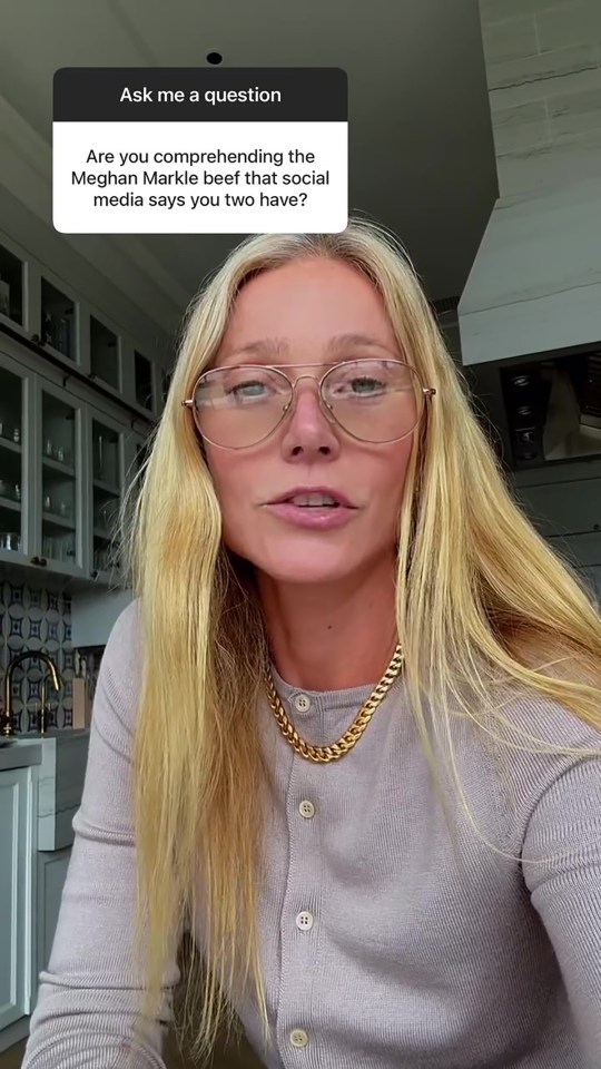 Gwyneth Paltrow addresses a question about a rumored feud with Meghan Markle.