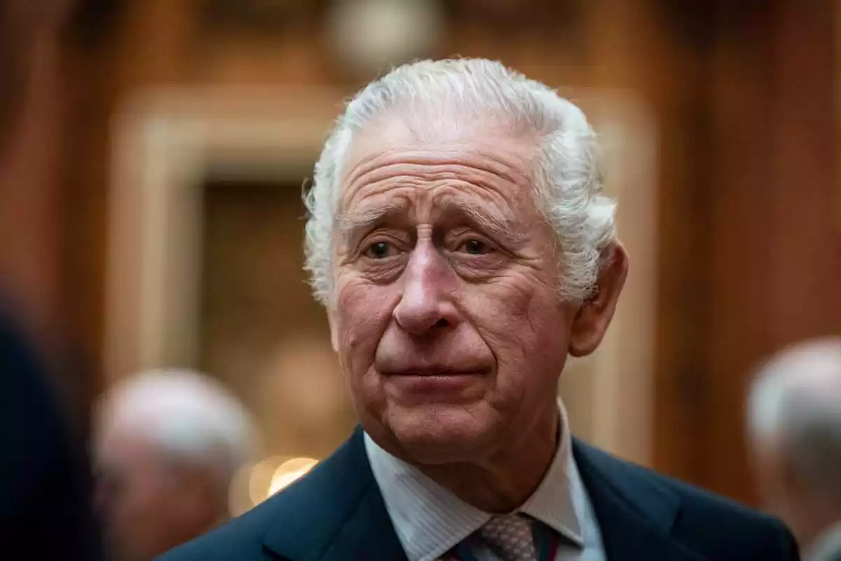 King Charles III serious staring King Charles III serious staring
