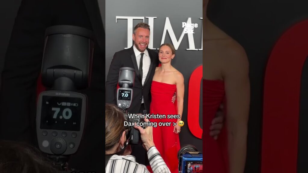 Kristen Bell's face when she notices husband Dax Shepard coming over at the TIME100 Gala 🥹🩷 #shorts
