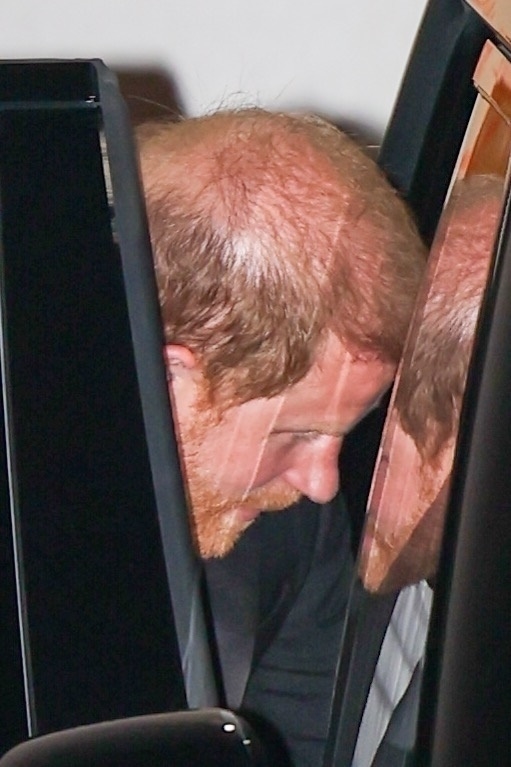 Prince Harry departing the Beverly Hilton.